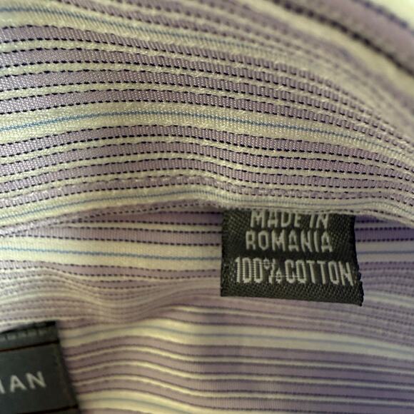 Hickey Freeman Dress Shirt Size 17 X-Long French Cuff Striped Executive Office - Picture 9 of 16